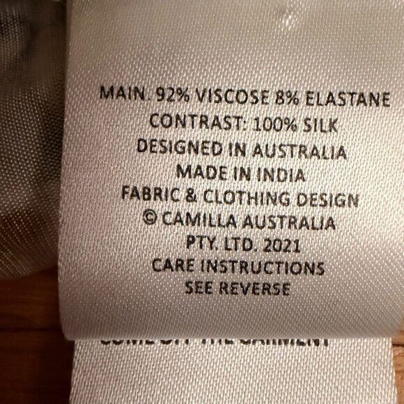 Camilla Leopard Print One-Shoulder Jersey Dress Embellished Snow Whispers Large - Picture 12 of 16